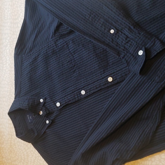 J. Crew Slim Fit Black & Blue Striped LS Button Down Shirt - Picture 3 of 8